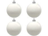 boule de Noël B1 mat blanc, Ø 10cm, 4 pcs.