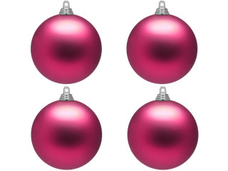 boule de Noël B1 mat cerise, Ø 10cm, 4 pcs.