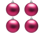 christmas ball B1 mat cerise, Ø 10cm, 4 pcs.