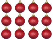 Weihnachtskugel B1 glitter rot, Ø 6cm, 12 Stück