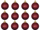 Weihnachtskugel B1 glitter bordeaux, Ø 6cm, 12...