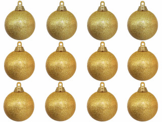 boule de Noël B1 scintillant or, Ø 6cm, 12 pcs.