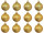 christmas ball B1 glitter gold, Ø 6cm, 12 pcs.