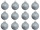christmas ball B1 glitter silver, Ø 6cm, 12 pcs.