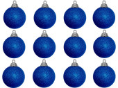 Weihnachtskugel B1 glitter blau, Ø 6cm, 12 Stück