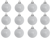 boule de Noël B1 scintillant blanc, Ø 6cm, 12...