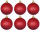 Weihnachtskugel B1 glitter rot, Ø 8cm, 6 Stück