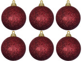 Weihnachtskugel B1 glitter bordeaux, Ø 8cm, 6...