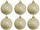 Weihnachtskugel B1 glitter champagner, Ø 8cm, 6 Stück