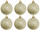 Weihnachtskugel B1 glitter champagner, Ø 8cm, 6 Stück