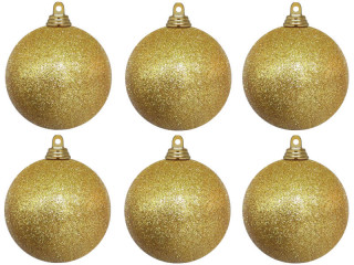 boule de Noël B1 scintillant or, Ø 8cm, 6 pcs.