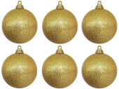 boule de Noël B1 scintillant or, Ø 8cm, 6 pcs.