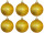 christmas ball B1 glitter dark gold, Ø 8cm, 6 pcs.