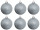 christmas ball B1 glitter silver, Ø 8cm, 6 pcs.
