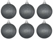 Weihnachtskugel B1 glitter stahlgrau, Ø 8cm, 6...