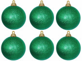 Weihnachtskugel B1 glitter grün, Ø 8cm, 6...