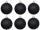 boule de Noël B1 scintillant noir, Ø 8cm, 6 pcs.