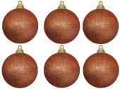 Weihnachtskugel B1 glitter kupfer, Ø 8cm, 6...