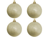 christmas ball B1 glitter champagne, Ø 10cm, 4 pcs.