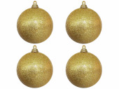 boule de Noël B1 scintillant or, Ø 10cm, 4 pcs.