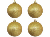 christmas ball B1 glitter gold, Ø 10cm, 4 pcs.