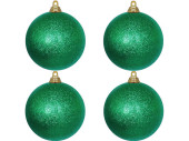 christmas ball B1 glitter green, Ø 10cm, 4 pcs.