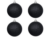 boule de Noël B1 scintillant noir, Ø 10cm, 4...