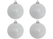 boule de Noël B1 scintillant blanc, Ø 10cm, 4...