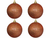 christmas ball B1 glitter copper, Ø 10cm, 4 pcs.