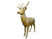 Fiberglas Objekt Hirsch XL gold, 50 x 185 x H 225cm...
