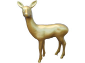 Fiberglas Objekt Reh stehend gold, 90 x 30 x H 115cm...