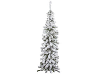 Tanne "Oslo" schmal beschneit H 220cm, Ø 74cm, grün/weiss