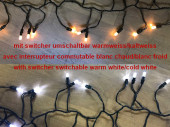 Bogengirlande PRO DUAL warm-/kaltweiss 31V, L 180cm für AUSSEN 100 LEDs, 285 Spitzen inkl. Trafo
