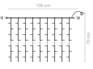 PRO Curtain/Vorhang70 1x0.7m ExConnect31,outdoor IP44 31V 70 LEDs., inkl. 1 Switcher