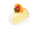cheese cake piece with apricot