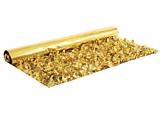 Effektfolie Flower gold metallic, schwer entflammbar B1 90cm breit