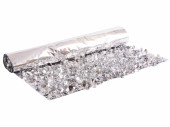Effektfolie Flower silber metallic, schwer entflammbar B1...