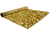 Effektfolie Flower gold/gold metallic, geprägt schwer entflammbar B1 90cm breit
