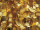 Effektfolie Flower gold/gold metallic, geprägt schwer entflammbar B1 90cm breit