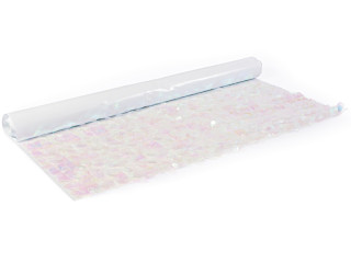 Effektfolie Flower Schnee irisierend/weiss schwer entflammbar B1 90cm breit