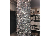 Effektfolie Flower holografisch silber/holografisch schwer entflammbar B1 90cm breit