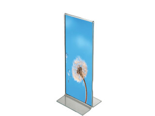 Plakataufsteller "T" M65 hoch Acryl glasklar